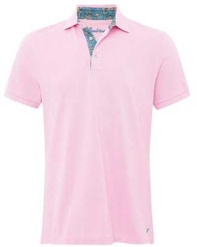 Stenströms Paisley Trim Polo Shirt - Pink