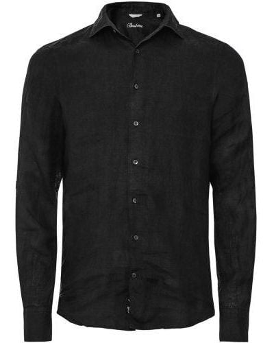 Stenströms Slimline Linen Shirt - Black