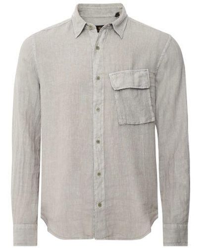 Belstaff Garment Dyed Linen Scale Shirt - Grey