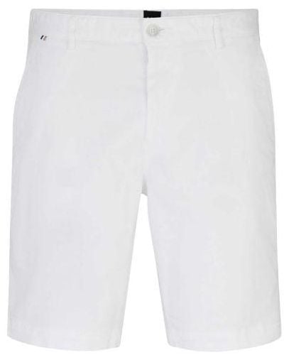 BOSS Slim Fit Slice Shorts - White