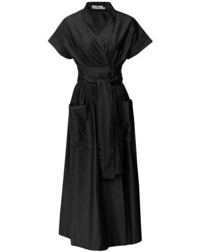 Devotion Twins Gimena Long Wrap Dress - Black