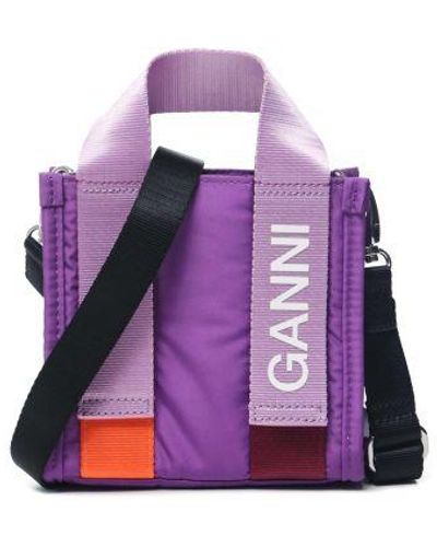 Ganni Mini Tech Tote Bag - Purple