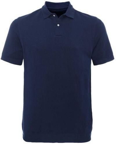 Hackett Knitted Pique Polo Shirt - Blue