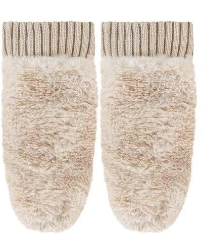 Rino & Pelle Oxo Faux Fur Mittens - Natural