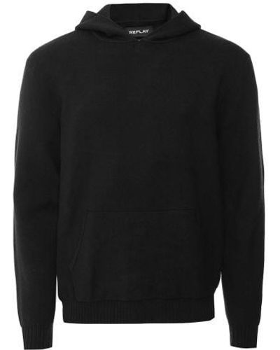 Replay Relaxed Fit Hoodie - Black
