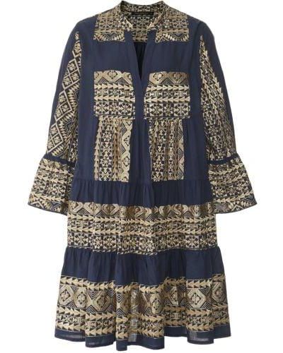 Greek Archaic Kori Classic Triangle Mini Dress - Blue