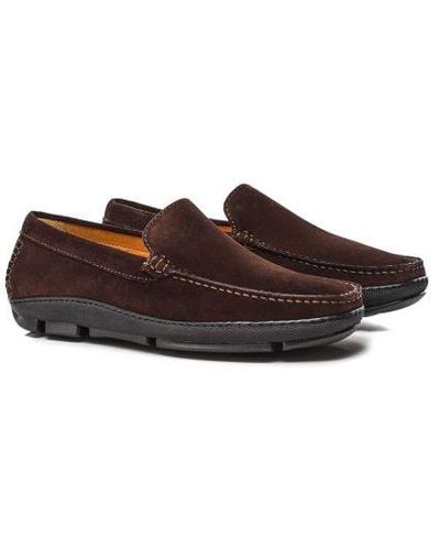 Joss Suede Driving Loafers - Brown
