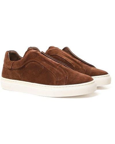 Hackett Suede Slip-on Icon Shoes - Brown