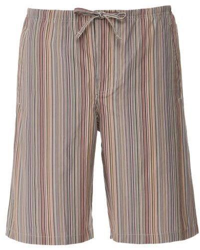 Paul Smith Signature Stripe Pyjama Shorts - Brown
