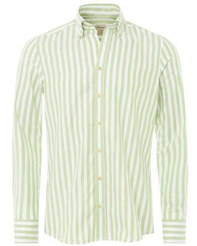 Stenströms Slimline Striped Shirt - Green