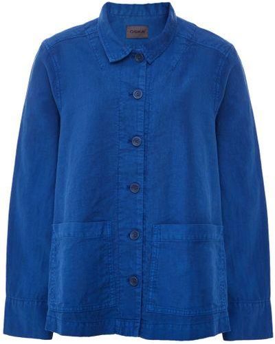 Oska Cotton-linen Casual Jacket - Blue