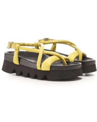 Patrizia Bonfanti Yasu Leather Wave Sandals - Yellow