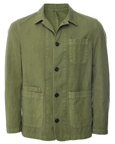 L.B.M. 1911 Cotton Linen Overshirt - Green