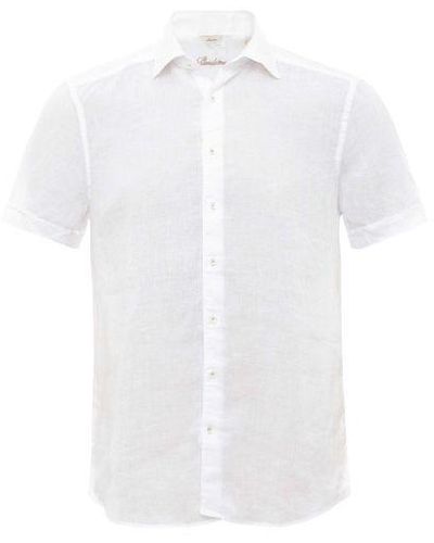Stenströms Short Sleeve Linen Shirt - White
