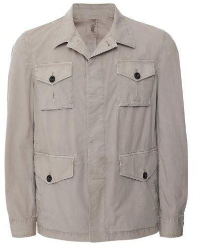 L.B.M. 1911 Stretch Cotton Overshirt - Grey