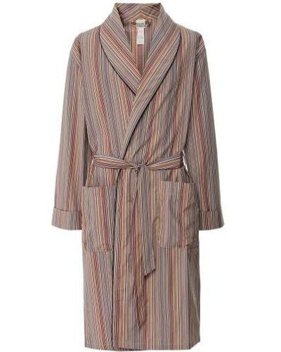 Paul Smith Signature Stripe Dressing Gown - Brown