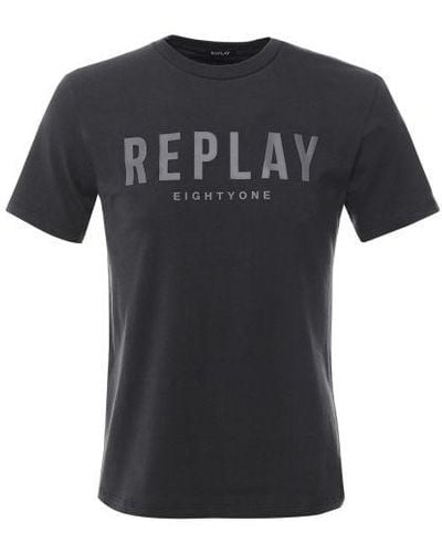 Replay Logo Print T-shirt - Black