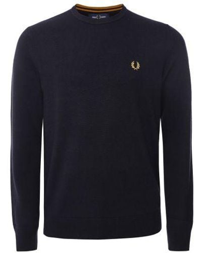 Fred Perry Crew Neck Jumper - Blue
