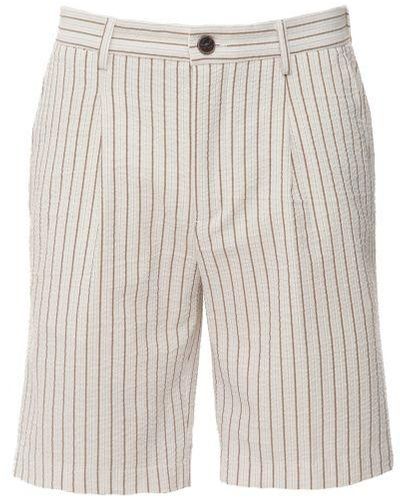 Sseinse Cotton Striped Shorts - White