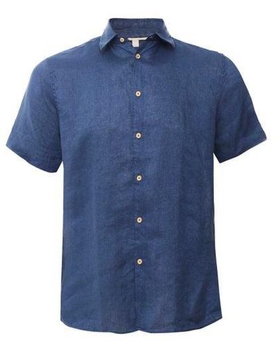 Sseinse Linen Short Sleeve Shirt - Blue