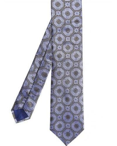 Stenströms Silk Geometric Tie - Blue