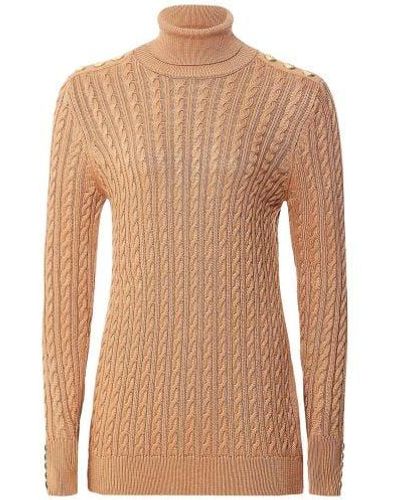 Holland Cooper Seattle Cable Knit Jumper - Brown