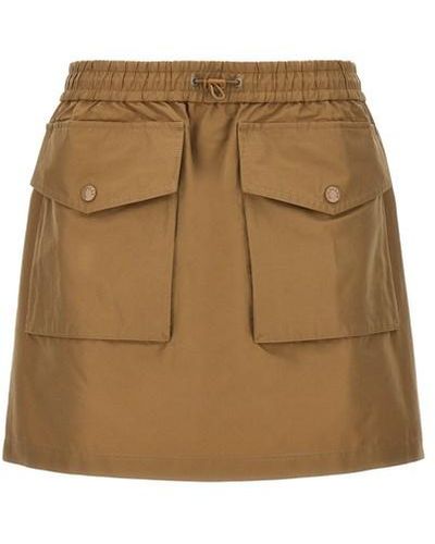 Moncler Nylon Blend Skirt - Natural