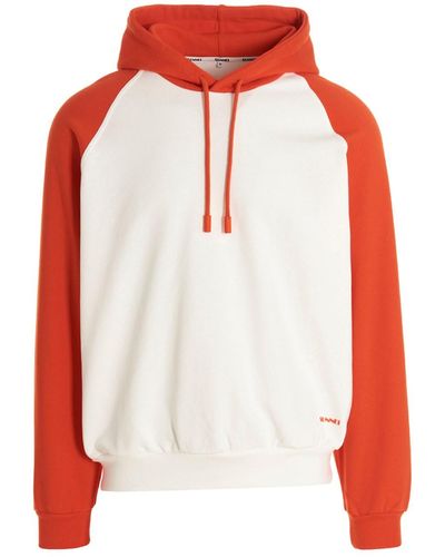 Sunnei Colour Block Hoodie. - Red