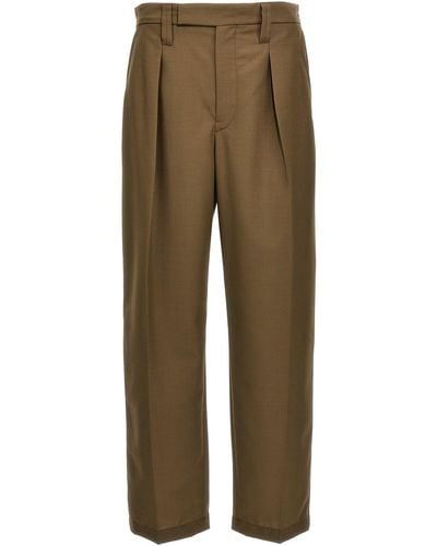 Lemaire 'one Pleat' Trousers - Green