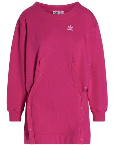adidas Originals Embroidered Logo Fleece Dress - Pink