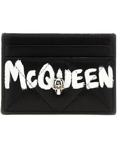 Alexander McQueen 'graffiti' Card Holder - Black