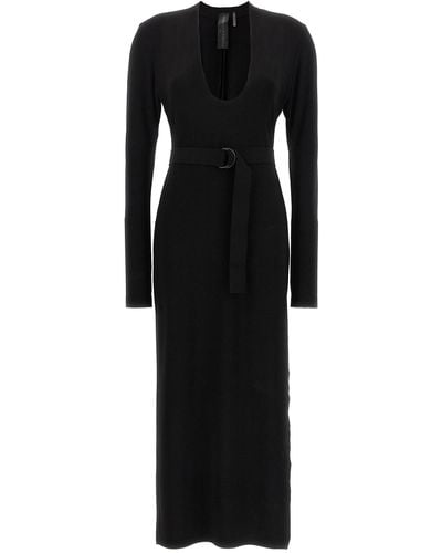 Norma Kamali Long U-neck Dress - Black