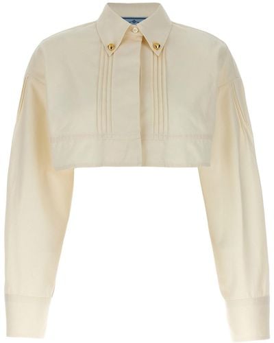 Prada Cropped Jacket - White