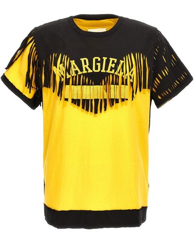Maison Margiela Doppelschichtiges T-Shirt - Gelb