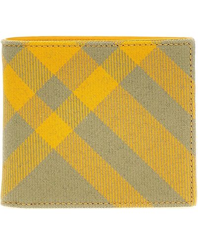 Burberry Check Wallet - Yellow