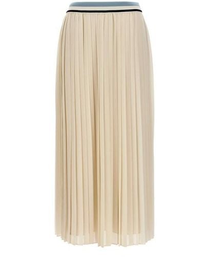 Moncler Long Pleated Skirt - Natural