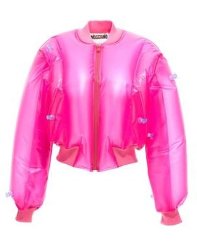 Moschino Removable Bomber Jacket - Pink