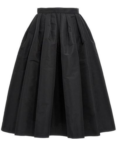 Alexander McQueen Curled Midi Skirt - Black