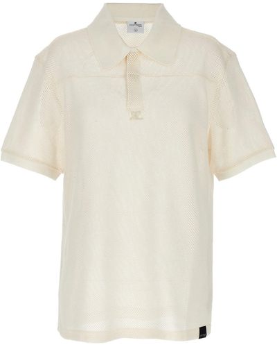 Courreges 'ac Mesh' Polo Shirt - White