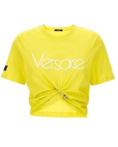 Versace T-shirt crop logo - Giallo