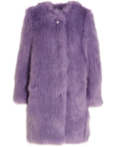 Alabama Muse 'kate' Faux Fur Coat - Purple
