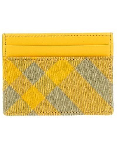 Burberry Check Card Holder - Yellow