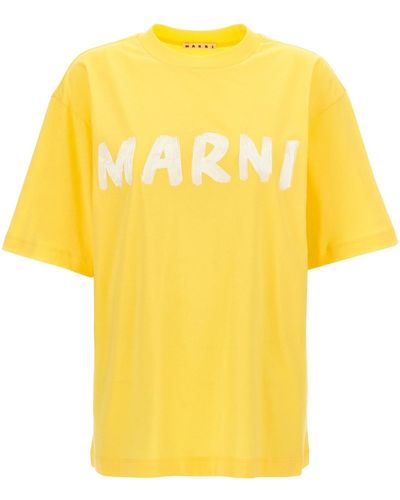 Marni Logo Print T-shirt - Yellow