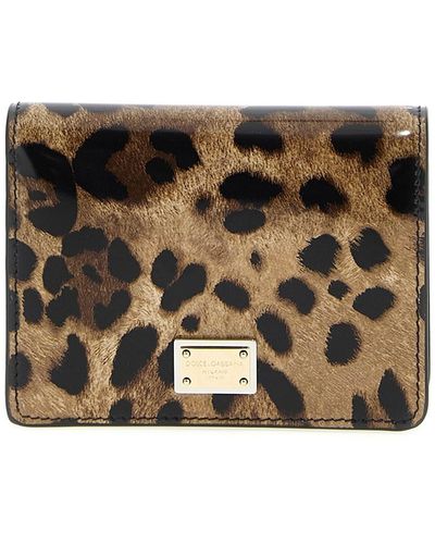 Dolce & Gabbana Mittlere Kartenhalter 'Leopard' - Grau
