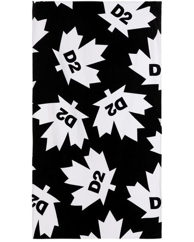 DSquared² Logo Beach Towel - Black