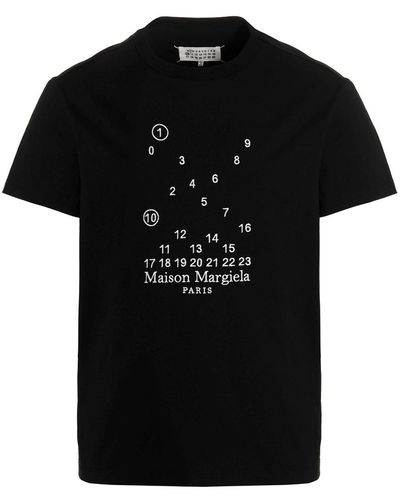 Maison Margiela T-Shirt Mit Logo-Stickerei - Schwarz