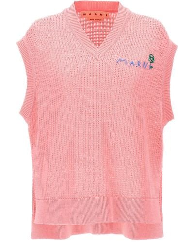Marni Logo Embroidery Waistcoat - Pink