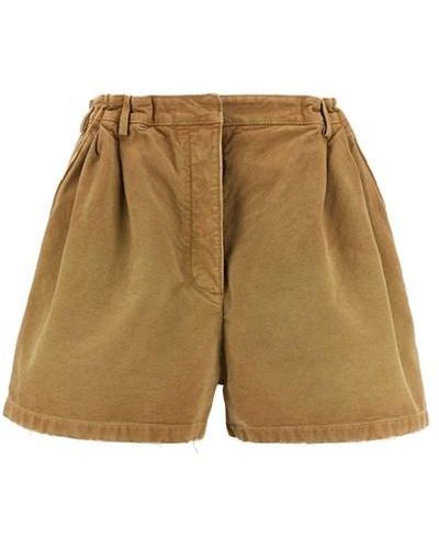 Prada Canvas Shorts - Natural