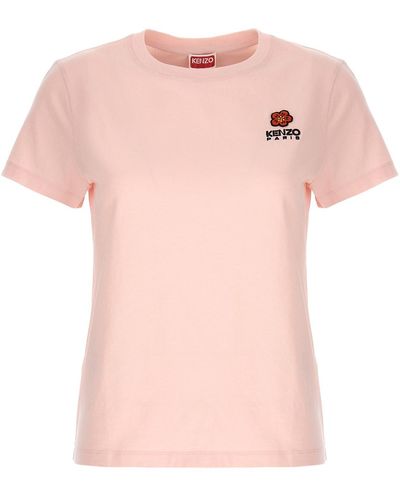 KENZO Logo Embroidery T-shirt - Pink