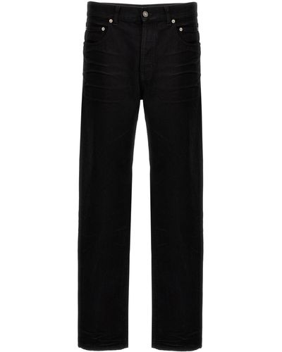 Saint Laurent Crinkled Effect Jeans - Black